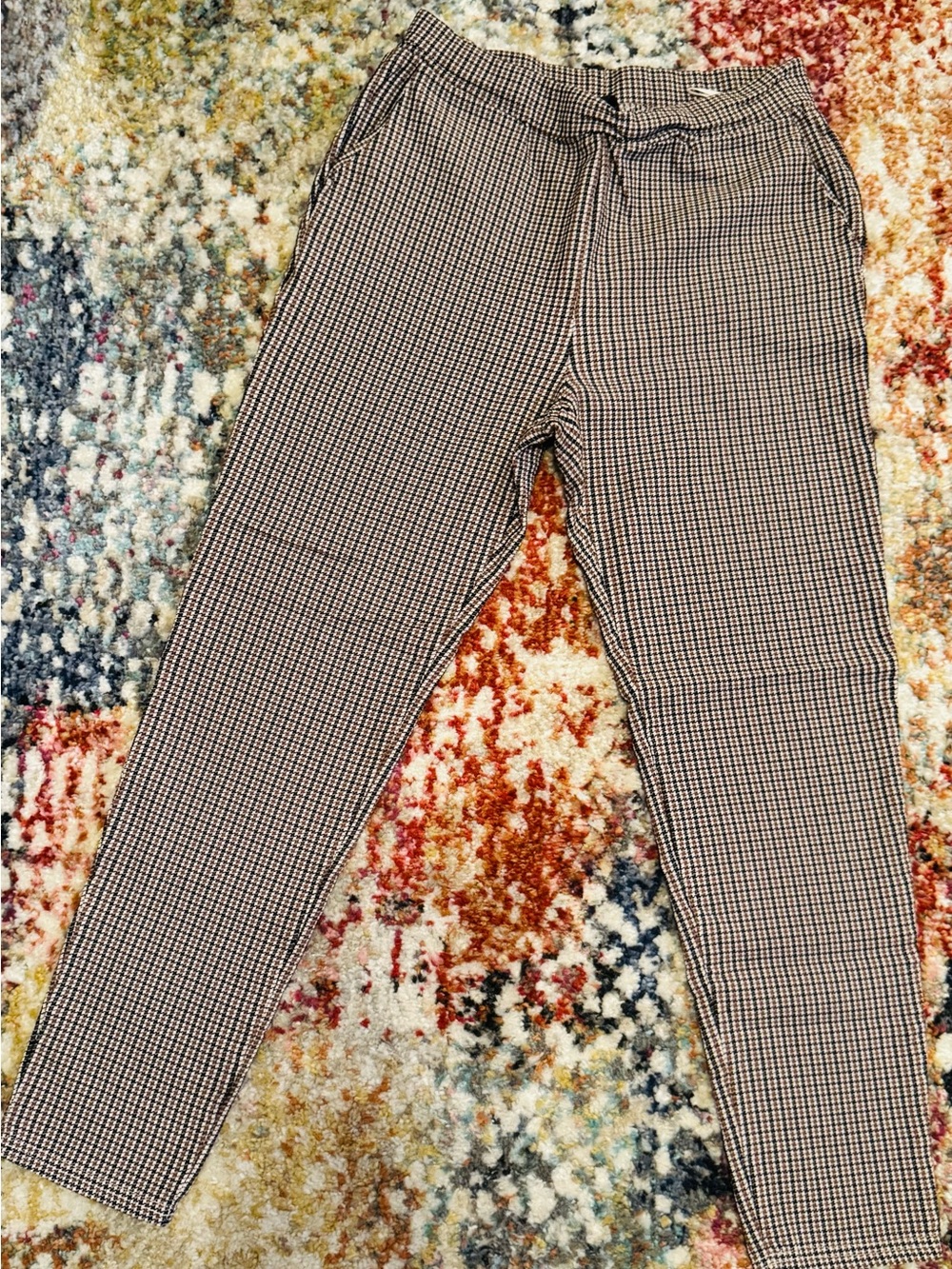 SHEIN Black & White Gingham Straight-Leg Pants